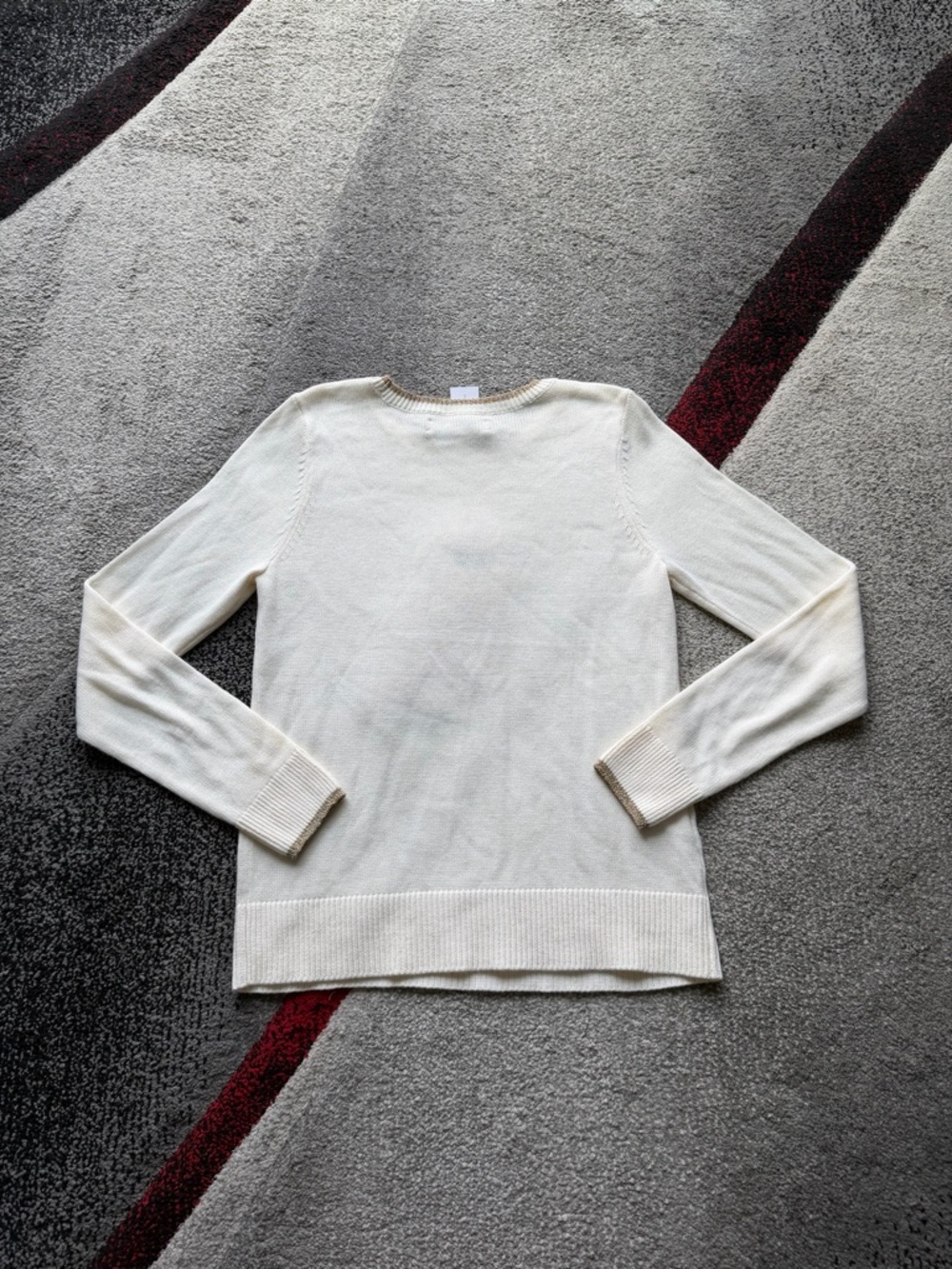 LOFT Ann Taylor Ivory Owl Motif Crew Neck Sweater - Picture 3 of 3